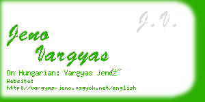 jeno vargyas business card